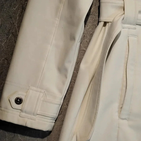 Marika Women's White Long Sleeve Zippered Belted Trench Coat NWOT Size  Large - Picture 7 of 16